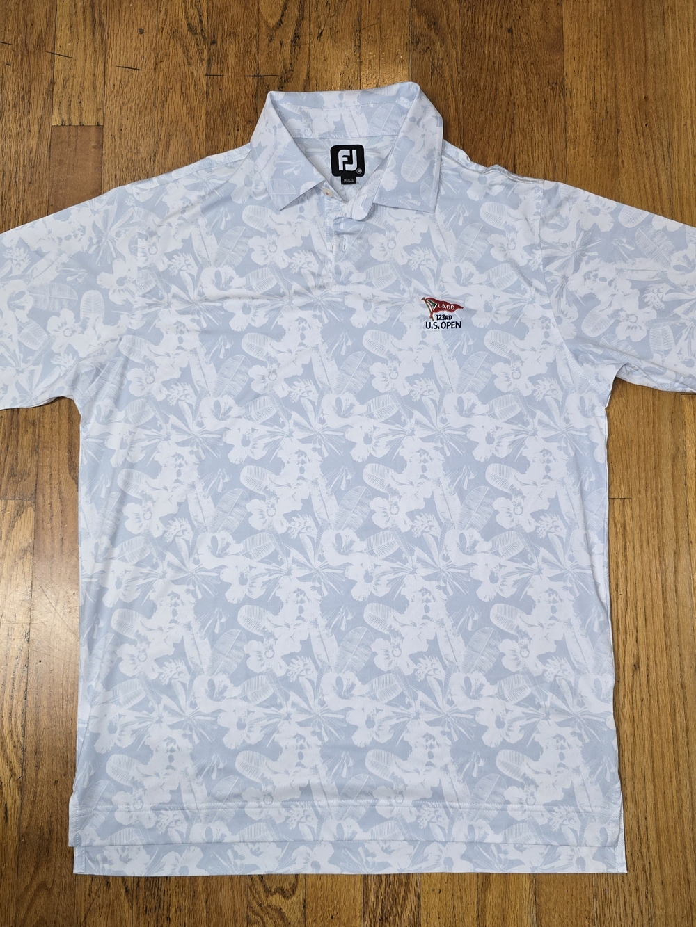 FootJoy US Open Light Blue Floral Polo Shirt